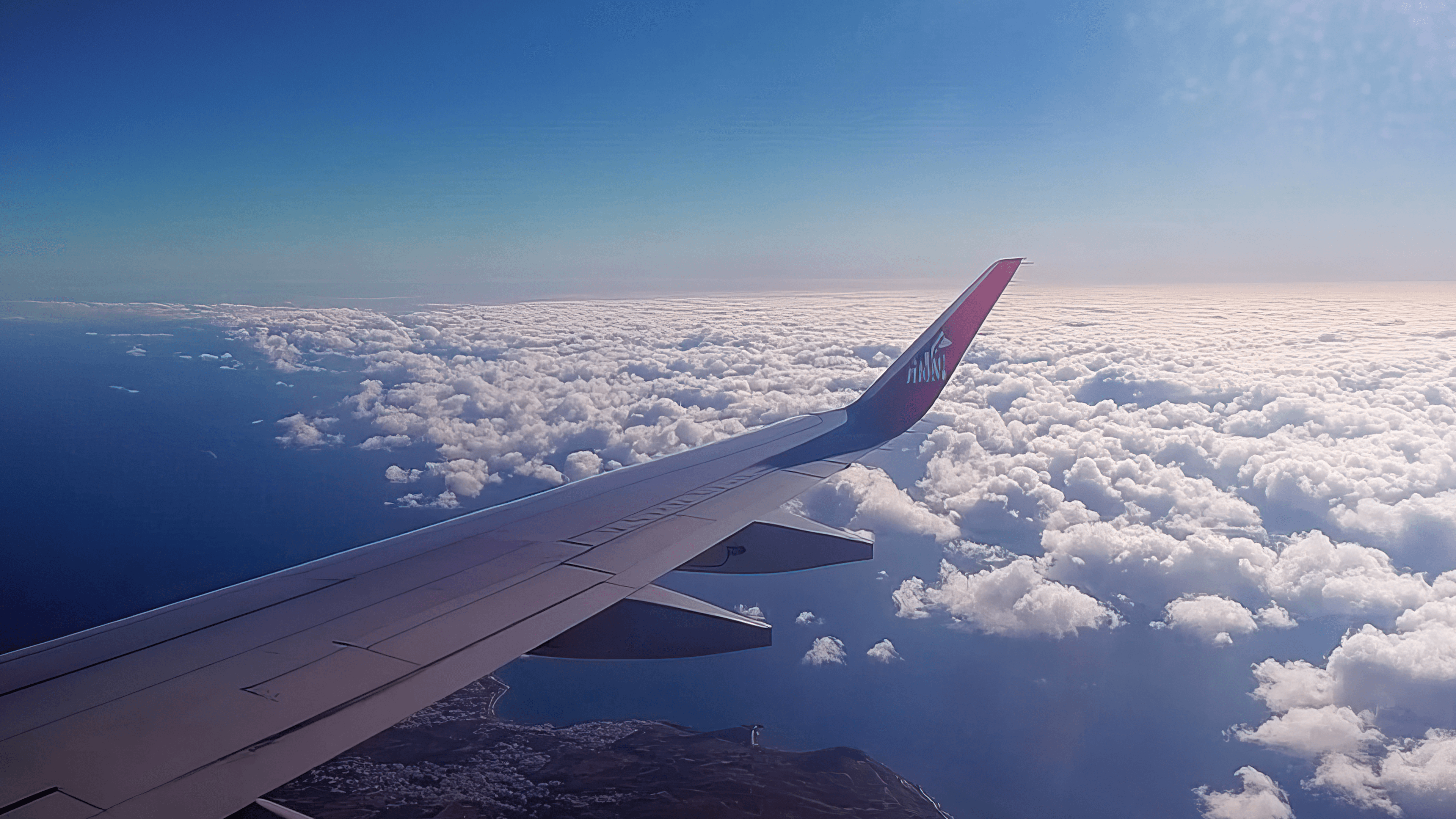 Sky view from airplane